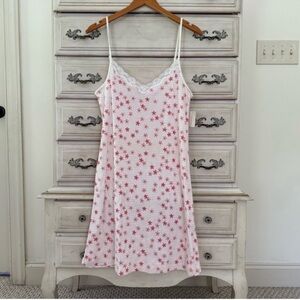 Charter Club Ditsy Floral Fairy Lace Trim Slip Dress